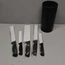 Knife Set, 6-Piece Kitchen Knife Set, German High Carbon Stainless Steel, Durable & Easy Clean Knife Block, Black