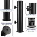 Lalafancy Universal Umbrella Stand Replacement Tube, Heavy Duty Outdoor Umbrella Base Parts, Stainless Steel Patio Umbrella Base Replacement Bracket for Original Granite Stand, Black