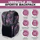 Soccer & Basketball Sports Bag with Ball Pump - Basketball Backpack with Separate Ball & Shoes Holder Compartment, Soccer Basketball Football & Volleyball Bag with Large Capacity (Pink)