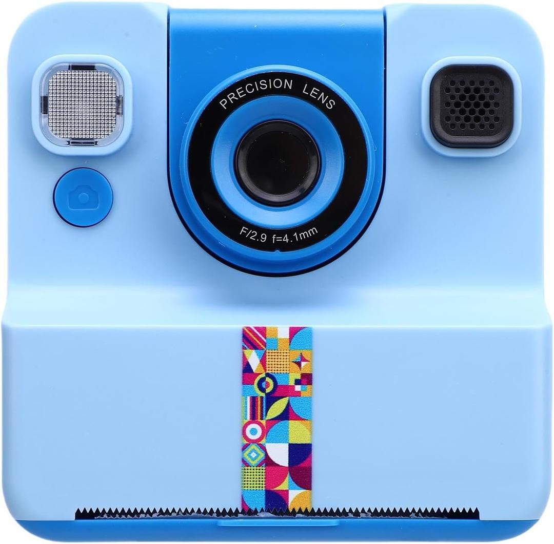 ASHATA Kids Camera Instant Print, 24MP 1080P HD Digital Camera with 2.4 Inch Screen and 180 Degree Flip Lens, Christmas Birthday Gifts for Age 3-16 Girls Boys (Blue)