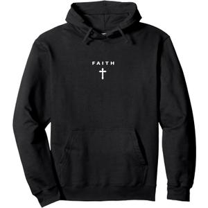 Christian Minimalist Religious Christ Faith and Cross Pullover Hoodie