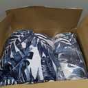 LVTXIII 2 Pack Outdoor High Back Cushions, 22" W x 20" D Tufted Seat and Back Chair Cushion with Ties, Fluffy Patio Replacement Rocking Chair Cushion for Outdoor Furniture Use, Palm Blue