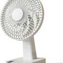 CARONSORT Small Desk Fan, Table Oscillating Fans for Bedroom, Rechargeable Battery Operated 6-inch Mini Fan, 4 Speeds, Quiet Fan with Night Light for Home/Dorm Room/Bedroom/Office