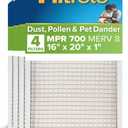 Filtrete 16x20x1 AC Furnace Air Filter, MERV 8, MPR 700, Tough on Pollen, Easy on Airflow, 3-Month Pleated 1-Inch Electrostatic Air Cleaning Filter, 4-Pack (Actual Size 15.688 x 19.688 x 0.78 in)