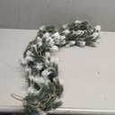 RECUTMS RECUTMS Artificial Christmas Pine Garland - 6.4ft Frosted Cypress Realistic Pine Decoration for Indoor Home Xmas Table Centerpiece Decor(White) (TT without LED Lights)