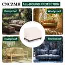 CNCZMH Heavy Duty Patio Sofa Covers Waterproof, Outdoor 3-Seater Couch Cover Waterproof, 600D Outdoor 2-Seater Loveseat Furniture Covers with Air Vent Handle 79''W x 38''D x 24''H/ 35''H Beige Brown