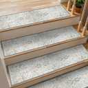 Non Slip Stair Treads for Wooden Steps 15PCS  9"x36" Upgraded Wide-Long Indoor Safety Carpet, Upgraded Edging Mats with TPE Adhesive Backing, Pet and Elderly Friendly Stair Rugs (Taupe)