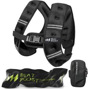 Weighted Vest for Women Men BeatBoost 5 10 15 20 25 30 lb Weight Vest with Ironsand for Walking Strength Training Running Workout (Black)
