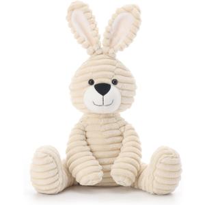Apricot Lamb Toys Plush Corduroy Rabbit Bunny Stuffed Animal Soft Cuddly Perfect for Child Medium,12 Inches (Beige)