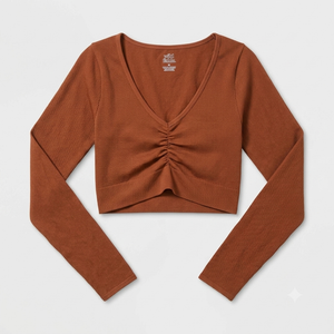 Seamless Top Dark Brown M