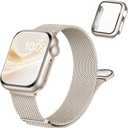 Stainless Steel Magnetic Band and Case Compatible with Apple Watch Bands Women Men 40mm 44mm 41mm 45mm 42mm 46mm, Mesh Loop Metal Band Screen Protector Cover for iWatch Series 11/SE3/10/9/8/7/6/5/4