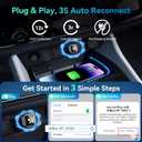 2026 Upgraded Wireless CarPlay Adapter, 2-in-1 Mini CarPlay Adapter for iPhone & Android, 3 Second Auto Stable Connection with Zero Latency, Plug & Play for 2016+ Cars with USB-A/USB-C Ports