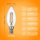 LED Candelabra Bulb, E12 Chandelier Light Bulbs, B11 Candle Light Bulbs, 4.5W Dimmable 450LM(60W eq.) Clear Glass 2700K Soft White, 90+CRI (12 Pack)