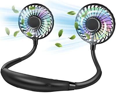 YALTOON Neck Fan, Hand Free Portable Neck Fans For Women, Kids, and Men, 3 Speed Adjustable Hanging Around Necklace Fan, Rechargeable Battery Operated Wearable Fan Personal Fans Cooling Neck Fan