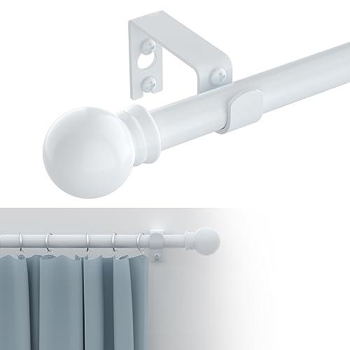 GXOACKJ Curtain Rods for windows 28-78 inch, 5/8 inch Decorative White Splicing Heavy Duty Metal Curtain Rod set with Brackets