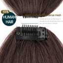 Clip in Bangs Dark Brown Wispy Clip on Air Bangs 100% Real Human Hair Extensions for Women Fringe with Temples Hairpieces Curved Bangs for Daily Wear