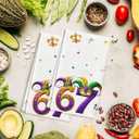Mardi Gras 6 7 Meme Kitchen Towels Set of 2 Funny Carnival New Orleans Six Seven Dish Towels for Cleaning Bathroom Home Decoration