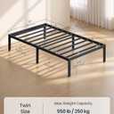 SONGMICS HOME Twin Size Bed Frame, Metal Platform Bed Frame, 14 Inch