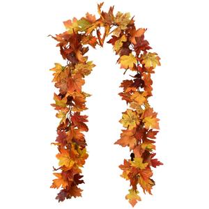 Lvydec 2 Pack Maple Leaves Fall Garland Clearance - 5.9ft/Strand Artificial Fall Foliage Garland Colorful Autumn Leaves Decoration for Home Wedding Party Halloween Thanksgiving