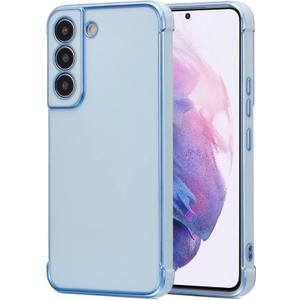 RALEAVO for Samsung Galaxy S21 5G Case Luxury Plating Edge Phone Cover Slim Lightweight Glossy Bling Cover Soft TPU Shockproof Bumper Electroplated for S21 Phone Case,Blue