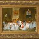 Retro Ornate Frame for 24x30 Canvas Prints, DIY 3.7" Wooden Art Frame for Italian Renaissance Paintings, Gallery Wall Art for Home Office Museum Library Book Shop Decor, No Glass & Back (Gold), 24x30", No Glass&backboard