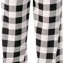 Plaid Pajama Pants Women Baggy Comfy Drawstring Elastic Waist Wide Leg Lounge Pants Flannel Palazzo Pants Sleepwear Black
2XL