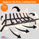 Fireplace Log Grate 30 inch 7 Bar Fire Grates Heavy Duty 3/4” Wide Solid Steel Indoor Chimney Hearth Outdoor Fire Place Kindling Tool Pit Wrought Iron Wood Stove Firewood Burning Rack Holder