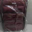 Amazon Basics 2-Piece Softside Luggage Set, 23-Inch Expandable Suitcase with Wheels and 15-Inch Tote, Front Pockets, Telescopic Handle, Burgundy