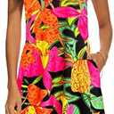 Summer Dresses for Women 2025 Casual Sundresses Beach Cover Ups Sleeveless Tshirt Swing Dress with Pockets, XL