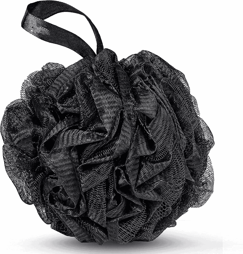 MTDLYICE Loofah Sponge XXL-100g 2 Pack, Bath Sponge Soft Mesh Shower Puff Loofah for Men, Exfoliating Body Scrubber for Women, Shower Accessories (Black)