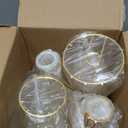 Dicunoy 4 Pack Gold Flower Vases, Small Plastic Test Tube Vase with Metal Frame Stand, Small Bud Vase for Pampas, Wedding, Table Centerpieces, Living Room, Plant Terrariums for Propagating Hydroponic