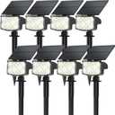 8 Pack Solar Spot Lights Outdoor, Waterproof IP65 Adjustable, 3 Lighting Modes Solar Powered Landscape Spotlights for Yard Garden Pathway(Cool White)