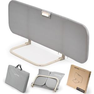 ARTTONA Toddler Bed Rail with Night Light - Foldable Bed Side Rails - Fits for Most Beds: Bed Rails for Full Size Bed, Queen Size Rails, Twin Rails - Portable Fence for Baby - 48 inch (Grey)