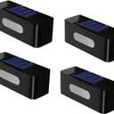 Solar Wall Lights Outdoor Warm White Fence Lights Waterproof IP44 Wall Mount Light Auto On Off for Step Pathway Garden Courtyard and Easy Installation 4 PCS