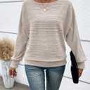 Womens Long Sleeve Shirts Crewneck Tunic Tops Pullover Sweaters Business Casual Blouses Fall Fashion 2026 (Beige, XL)
