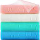 4 Pieces African Exfoliating Net, Long African Net Sponge, Nylon African Net Cloth, Exfoliating Washcloth, Body Scrubbers for Use in Shower, Back Scrubber Skin Smoothers for Bath (Multicolor 4)