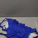 Smismivo Tummy Control Swimsuits for Women Slimming One Piece Bathing Suit Modest Padded Ruched Push Up Long Torso Curvy Shapewear V Neck Criss Cross Swimming Full Coverage for Swimwear (Royal Blue)