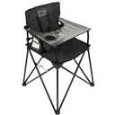 Ciao! Baby Portable High Chair for Babies and Toddlers, Fold Up Outdoor Travel Seat with Tray and Carry Bag for Camping, Picnics, Beach Days, Sporting Events, and More (Black Check)
