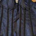 Women's Lace up Gothic Jacquard Shoulder Straps Tank Overbust Shaper Corset Bustiers Top (X-Large, Blue)