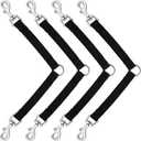 Reginary 4 Pieces No Tangle Dog Leash Couplers Black Double Clip Leash for Two Clasp Dog 0.6 Inch Wide Heavy Duty Nylon for Large Pet Walking Supplies, 4 Inch