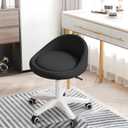 Rolling Stool Ergonomic Swivel Seat, Adjustable Height, Ultra-Quiet Wheels, Padded PU Leather Cushion, for Salon, Office, Massage & Medical Use Black sap1
