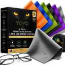 Microfiber Lens Cleaning Cloth for Glasses & Camera | 6 Packs, 6"x7", 230 GSM | Eyeglass Lens Cleaner | Glasses Cleaning Cloths | Screens, Tablet, Laptop & Headset | Eyeglass Cleaner | TOVO Prime