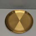 3 Pack Gold Dish Plates Brushed Stainless Steel Dinner Plates Round Food Serving Plates Tray 9 inches for Party Banquet