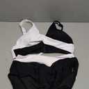 Aqua Eve Women High Waisted Bikini Twist Front Swimsuits Lace up Bikini Tops Ruched Push up 2 Piece Bathing Suits (Large, Black and White Splicing)