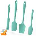 U-Taste 600F Heat Resistant Silicone Spatulas: Flexible Food-Grade Silicon Baking Scraper, Kitchen Cooking Mixing Utensils with Upgraded Sturdy Handle Tip for Nonstick Cookware (4-Pc., Aqua Sky)