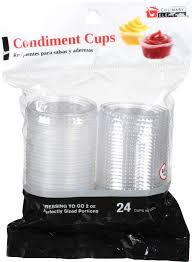 Condiment Cups, 2 oz. clear plastic cups with lids 24 cups