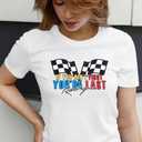 Racing Shirt Women Race Day Checkered Flag Printed Tshirt Car Race Team Lover Shirt Raceday Short Sleeve Tee Tops