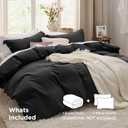 Bedsure Black Duvet Cover King Size - 3 Pieces Prewashed Cotton-Like Polyester Extra Soft Bedding Set, Includes 1 Duvet Cover 104x90 Inches with Zipper Closure & 2 Pillow Shams, Comforter Not Included