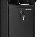 Uniclife Wall Mount Mailbox for Outside, Heavy Duty Locking Mailboxes, Large Mailbox with Key Lock, Security Mail Box, Safe Key Drop Box, Post Box, Steel Cash Drop Box for Home Office School, Black