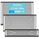 (2Pack) 413 Replacement Filter Compatible with AprilAire Whole House Air Purifier 4400, 3413, 2416, 2413, 1610, 1413 MERV 10, Actual Size: 16.75" x 27.75" x 4", Nominal Size: 16''x28''x4''